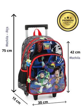 Imagem de Kit Escola Toy Story Luxo Mochila Rodas Costas + Lancheira