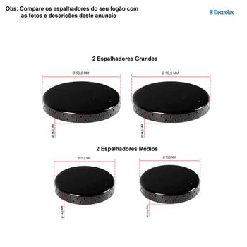 Imagem de Kit espalhadores esmaltados para fogões electrolux 4 bocas 52 rxl