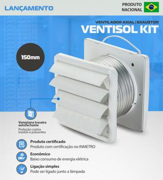 Imagem de Kit Exaustor Ventilador para Banheiro Axial - VENTISOL