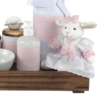 Imagem de Kit Higiene Toys Escuro Ovelha Rosa Quarto Bebê Infantil Menina