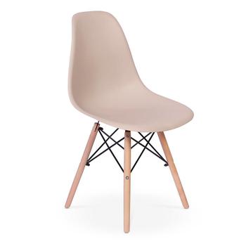 Imagem de Kit Mesa Jantar Eiffel 120x80cm Branca + 4 Cadeiras Charles Eames - Nude