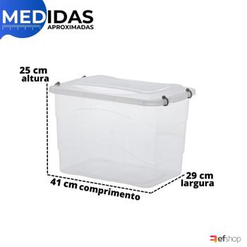 Imagem de Kit Organizadora Transparente Multiuso Pratic Box 20 & 10 L