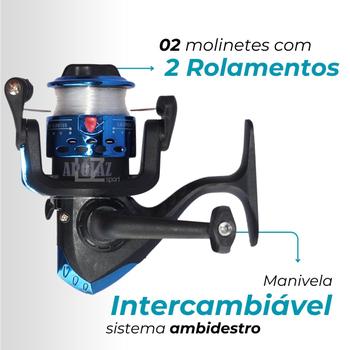 Imagem de Kit Pesca Completo com 2 Varas e Molinete Ultra Light Promo