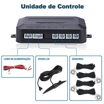 Imagem de Kit Retrovisor C/ Tela + Câmera + Sensor Ré Prata Cromado Cromo Fiat Argo 2017 2018 2019 2020 Espelho Visor Estacionamento