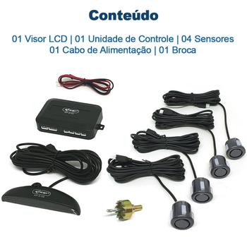 Imagem de Kit Sensor de Ré Cinza + Câmera de Ré Traseira Jac J6 2011 2012 2013 Estacionamento Aviso Sonoro Chumbo Grafite