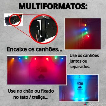 Imagem de Kit Sequencial de Led Multiformas Deltrônica 8 Canhões RGBY