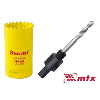 Imagem de Kit Serra Copo Aço Rápido 25mm Starrett com Suporte MTX