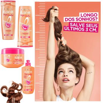 Imagem de Kit Shampoo Elseve Longo dos Sonhos Tratamento Milagroso Creme Pentear AntiCorte Reparação Hidrata