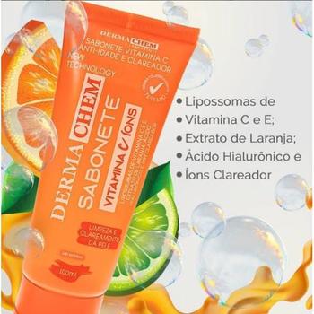 Imagem de Kit Skincare Limpeza de Pele Facial Vitamina C com Protetor Labial FPS 15 Dermachem