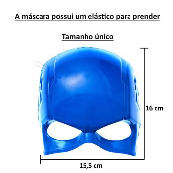 Imagem de Kit Super Luvas e Máscara do Capitão Américo Infantil Azul