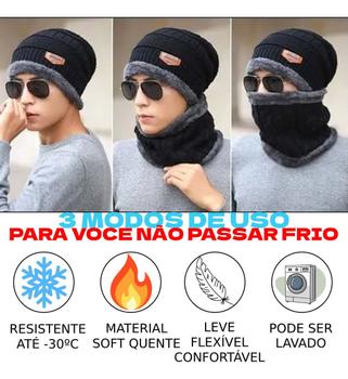 Imagem de Kit Touca Gorro+Cachecol+Luva Touch Stile Tricô Inverno Frio