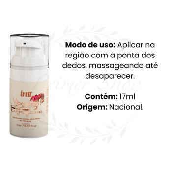 Imagem de Kit vibration intt gel beijável cappuccino lubrificante íntimo  com efeito de vibração