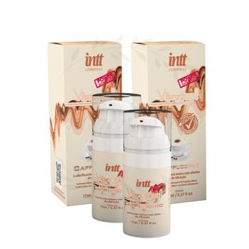 Imagem de Kit vibration intt gel beijável cappuccino lubrificante íntimo  com efeito de vibração