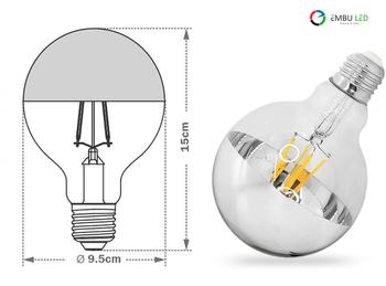 Imagem de Lâmpada Filamento Led G95 Defletora 4W Biv E27 Retrô Âmbar