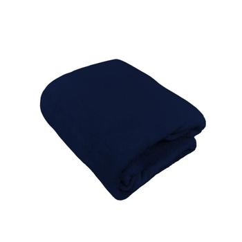 Imagem de Lençol com Elástico Solteiro 78cm Cama Auxiliar Plush Microfibra Fleece Azul Marinho Arrumadinho Enxovais