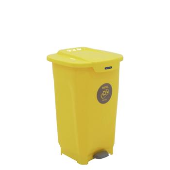 Imagem de Lixeira Tramontina T-Force Coleta Seletiva Metal em Polipropileno Amarelo 50 L