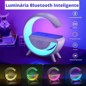 Imagem de Luminária G Caixa De Som Bluetooth Moderno Rgb Indução