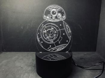 Imagem de Luminária Led 3d BB8 Star Wars Acrílico Led Abajur