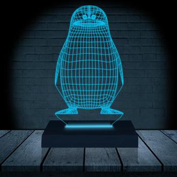 Imagem de Luminária Led 3D Pinguim Abajur Presente Criativo Decoração