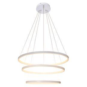 Imagem de Lustre Pendente Moderno Anéis Led 89w 3 Arcos Branco St517