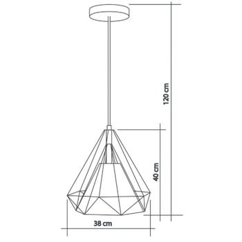 Imagem de Lustre Pendente Startec Piramidal 38cm E27 Bivolt