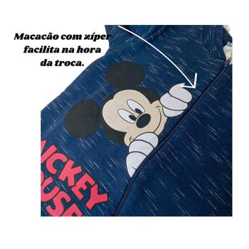 Imagem de Macacão Bebê Mickey Mouse Com Zíper Roupa Bebê Marlan