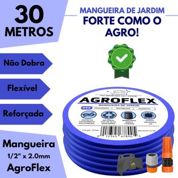 Imagem de Mangueira Jardim AgroFlex 30 Metros + Suporte Tramontina