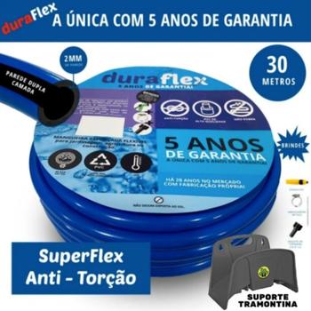 Imagem de Mangueira Para Jardim Azul 30 Metro + Suporte Tramontina - Duraflex