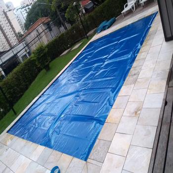 Imagem de Manta Térmica Piscina 5,5X3 500 Micra Proteção Uv Black/Blue