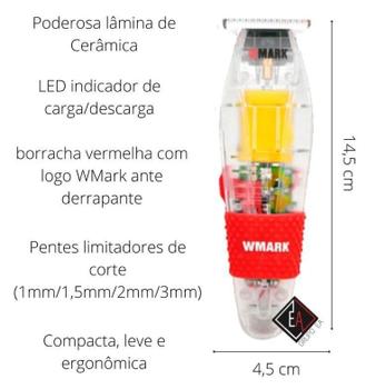 Imagem de Máquina De Cortar Cabelo E Máquina De Acabamento Wmark Kit