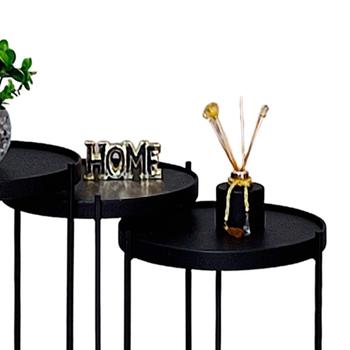 Imagem de Mesa Canto Lateral Kit Apoio Conjunto Decorativa Pequena Rustico Ambiente Recepção Casa