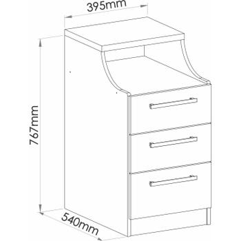 Imagem de Mesa de Cabeceira 3 Gavetas 1 Nicho Elegance Móveis Castro