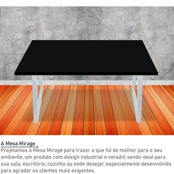 Imagem de Mesa de Cozinha Jantar Escritório Home Office Mirage Tampo 120cm x 60cm - Branca Preta