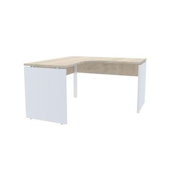 Imagem de Mesa em l p/ escritório 155x155 pandin p25 - nogueira/branco