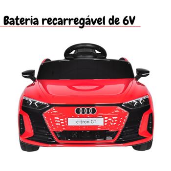 Imagem de Mini Carro Elétrico Infantil Audi Etron Gt Bateria 6V Vermelho Motorizado Controle Importway Bw-273