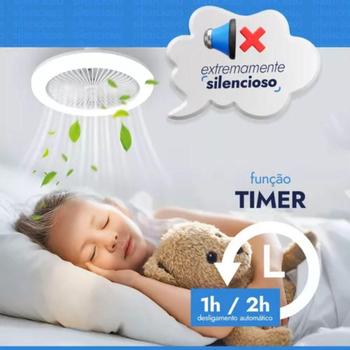 Imagem de Mini Ventilador De Teto Moderno Com Controle De Luzes