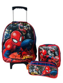 Imagem de Mochila Homem Aranha De Rodinhas + Lancheira + Estojo