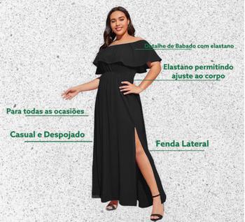 Imagem de Moda Plus Size Vestido Longo Plus com fenda rosa pink vestido para chá revelação casamento convidada