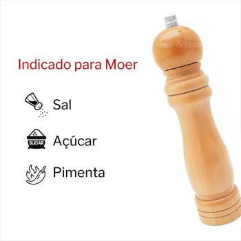 Imagem de Moedor Manual De Madeira Para Pimenta, Sal E Outro Temperos