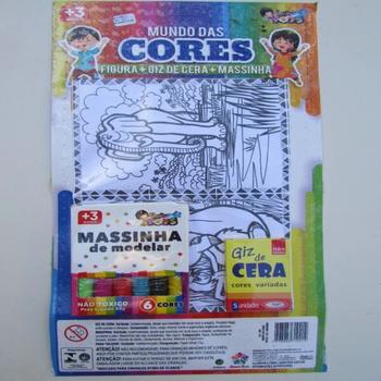 Imagem de Mundo Das Cores Figura + Giz De Cera + Massinha - Mini Toys