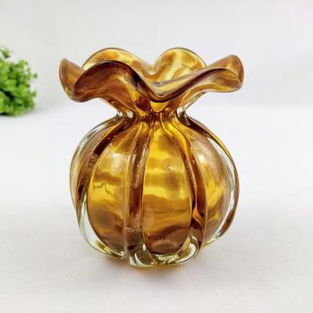 Imagem de Murano Trouxinha Ambar Vaso 11Cm Decoração Vasinho P