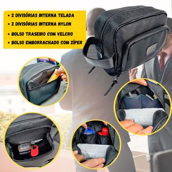 Imagem de Necessaire Kit 3 Peças Masculina Impermeavel Organizador de Bolsa Viagem Caneta Executiva -Apparatos