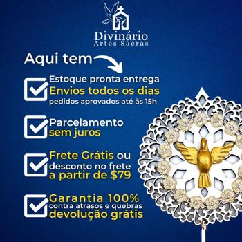 Imagem de Ns Aparecida Imagem De Resina Com Manto E Coroa Oficial 19cm