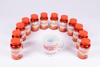 Imagem de  O SuperOmega 3 nova naturalissima ajuda a melhorar o humor 12 frascos + Caneca