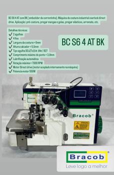 Imagem de Overlock 4 Fios, Alta Velocidade,8000ppm, BCS64ATBK-220v