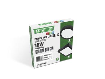 Imagem de Painel Led Lux Taschibra Quadrado Sobrepor 18W Preto