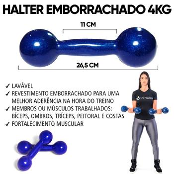 Imagem de Par Halter Peso Academia Musculação Emborrachado 10kg