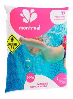 Imagem de Pastilha de cloro para piscinas 200g Montreal Tripla Ação unidade