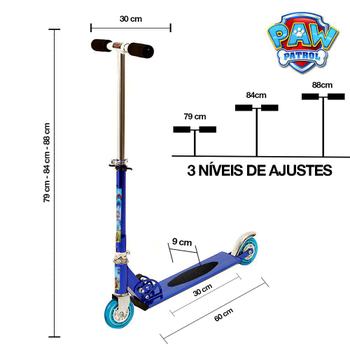 Imagem de Patinete Patrulha Canina 2 Rodas Ajuste de Altura Azul