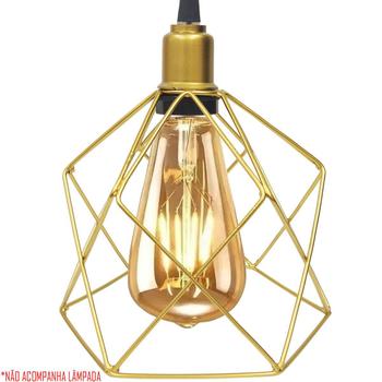 Imagem de Pendente Aramado Cálice Luminária Lustre Luxo Teto Retrô Vintage Balcão Agp Ilumini Industrial